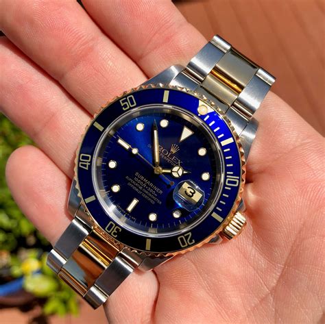 rolex submariner blue and gold cost|Rolex Submariner two tone price.